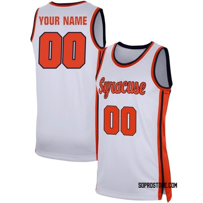 Men's Custom Syracuse Orange Replica Retro Basketball Jersey - White